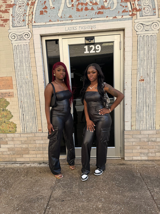 Leather Me Down Jumpsuit